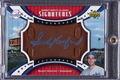 2007 Upper Deck "Sweet Spot Classic Signatures" #SPS-KO Sandy Koufax Signed Card (#05/10) 